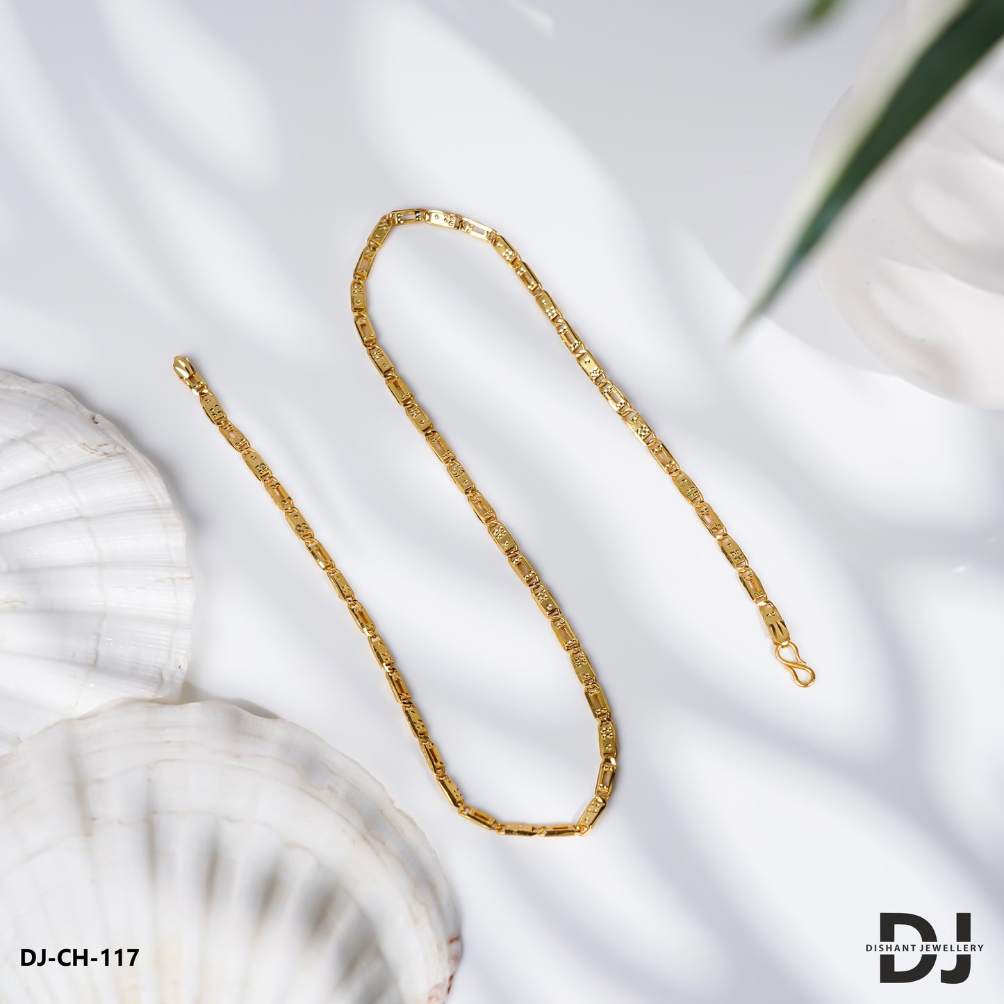 Brilliant Design Gold Plated SMALL Nawabi Chain for Men.(CH-117)