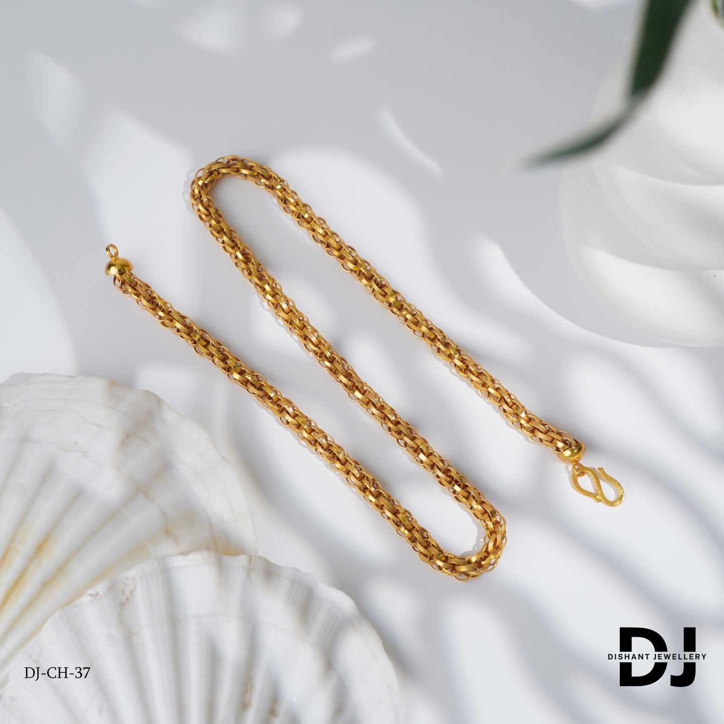 Delicate Design All Round Ring Thick Gold Plated Chain For Men.(CH-37)