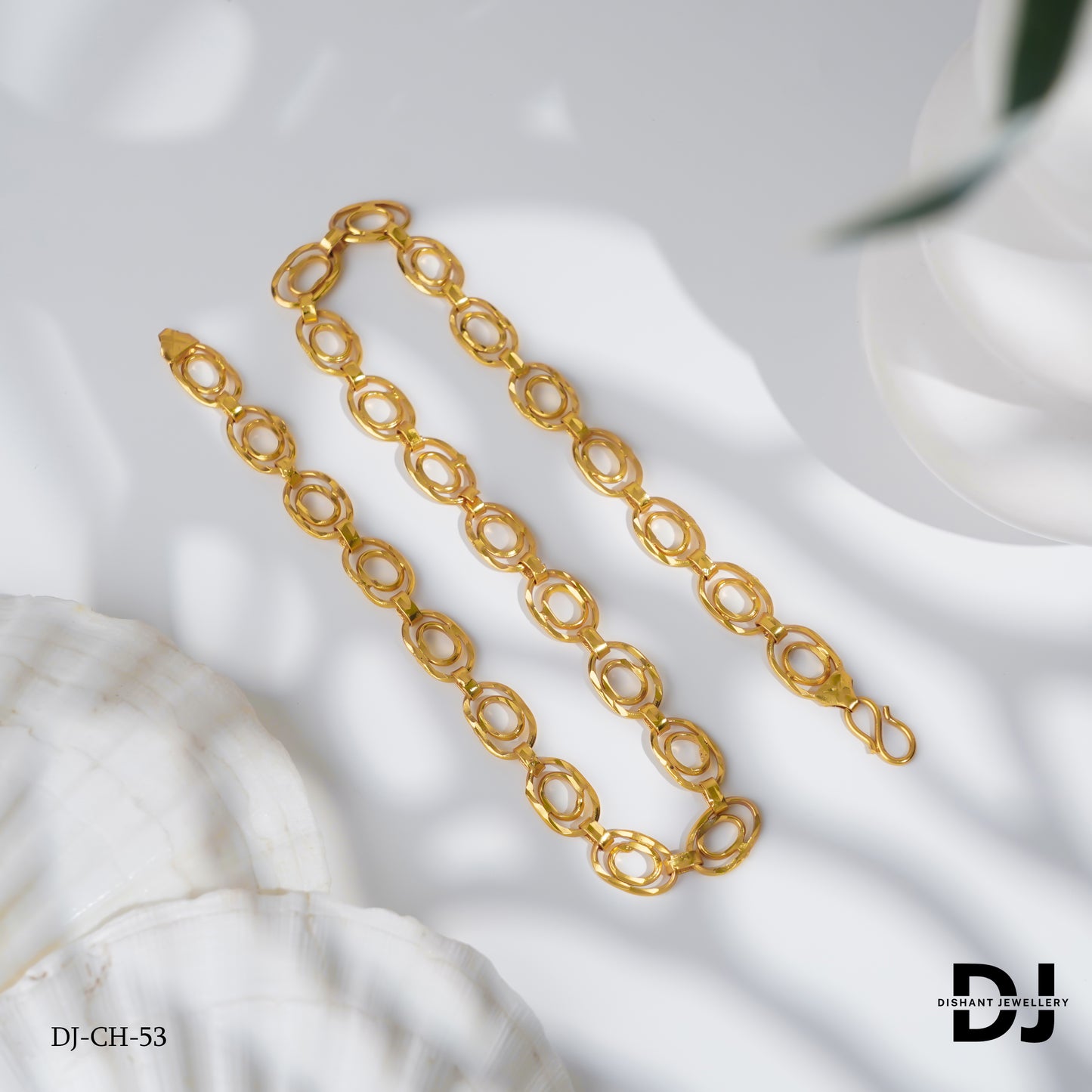 Classical Joint Two Enner Courcle Chain for Men. (CH-53)