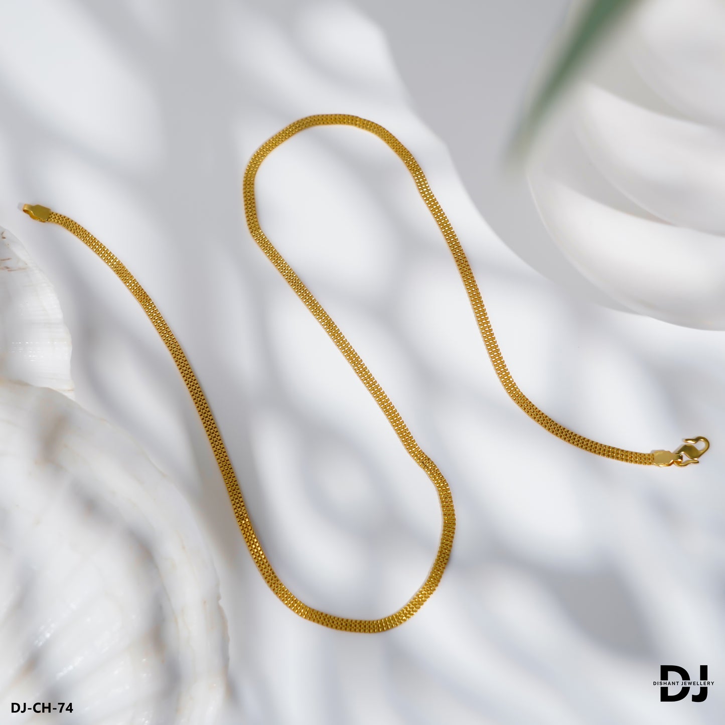 3 LINE BOX Gold Plated Lovely Design High-Quality Chain for Men.(CH-74)