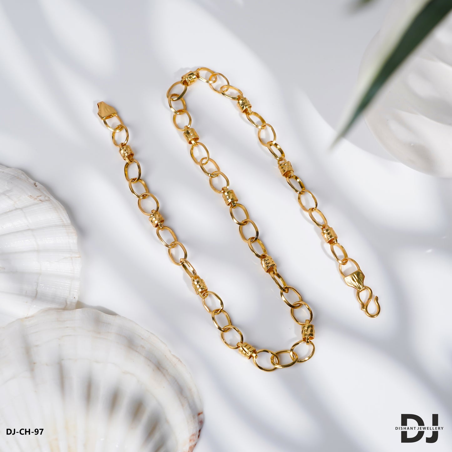 New Gold Platted Joint Ring Into Pop Design Chain For Men.(CH-97)