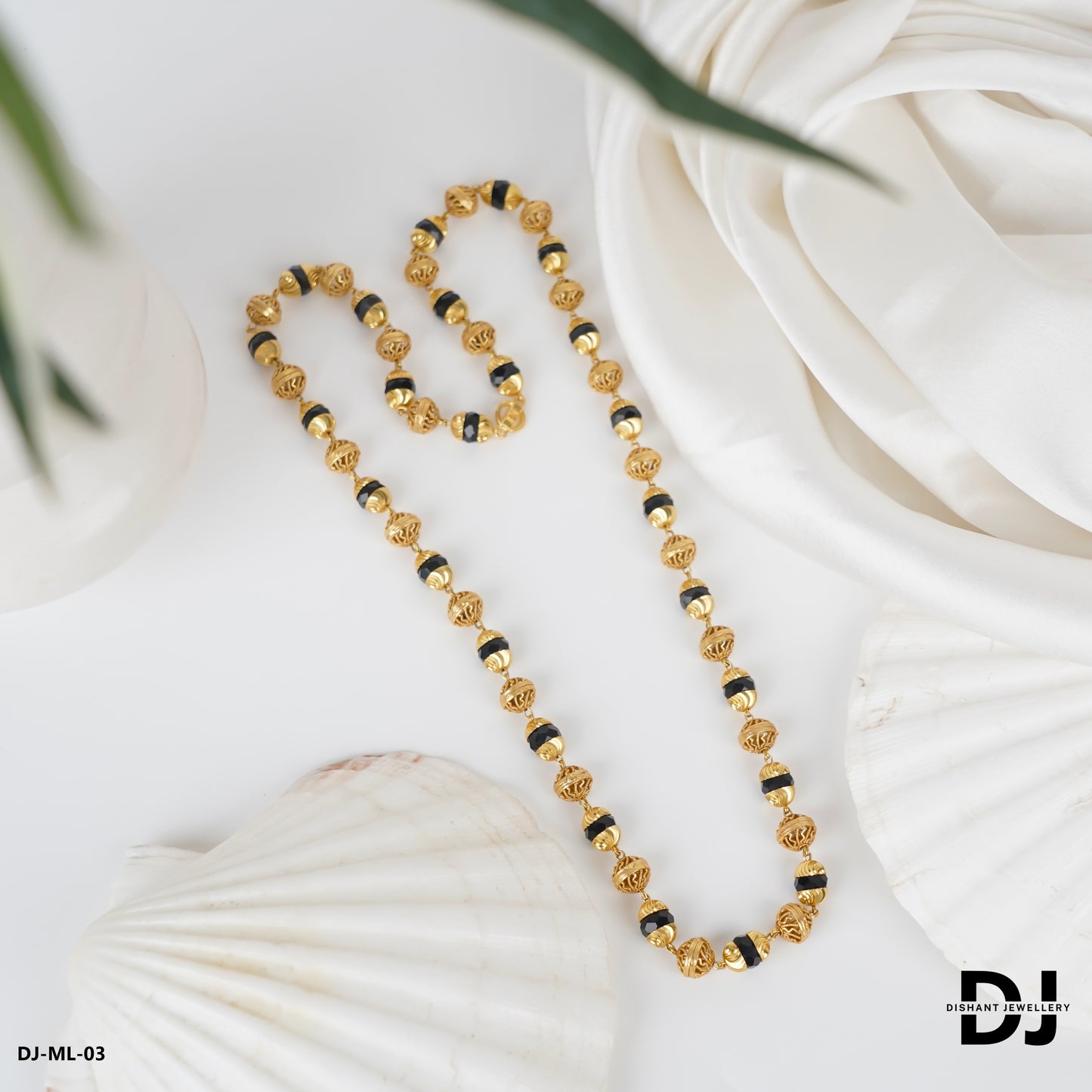 New 8 mm Gold Plated and ceramic stone mala for Men.(ML-03)