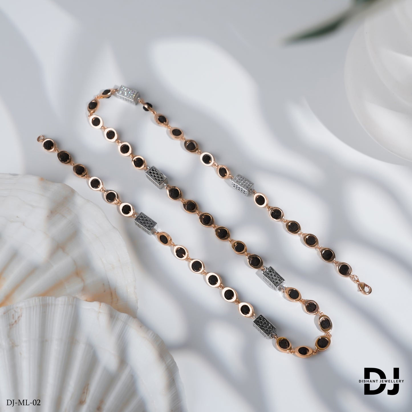 New ovel Rose Gold Forming Lovely Design Rudraksha Mala For Men.(ML-02)