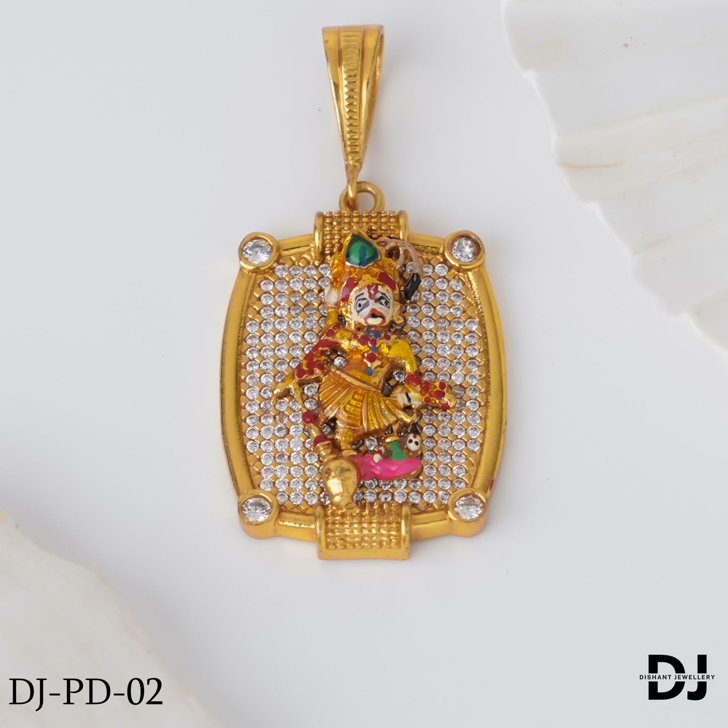 New Gold Forming Rudraksha Mala And Superior Diamond Kashtabhanjan Dev Pendant For Men.(M&P-01)