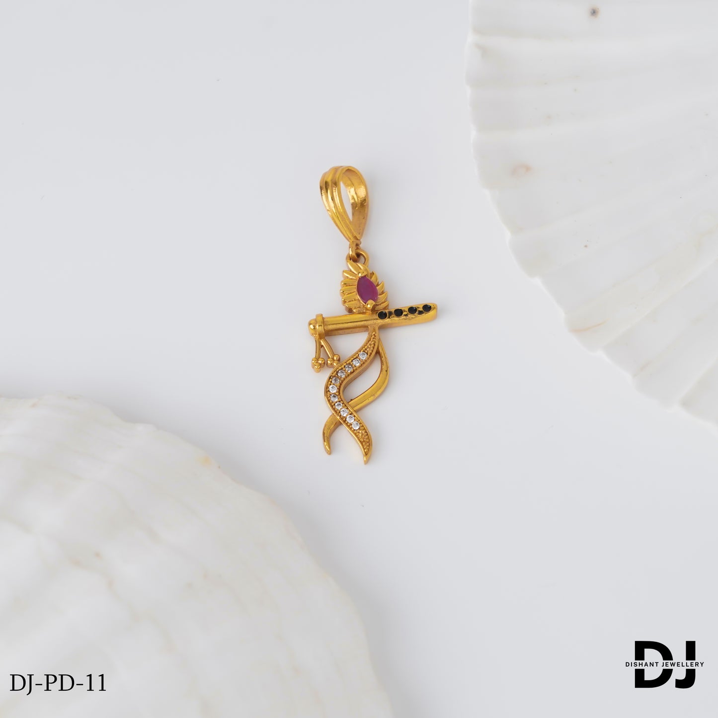 New Red Diamond Krishna Pendant for men. (PD-11)