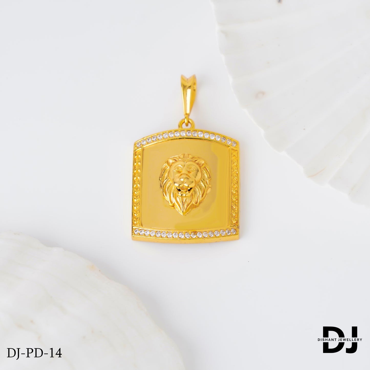 New line face Diamond Gold Pletted Design Pendant.(PD-14)