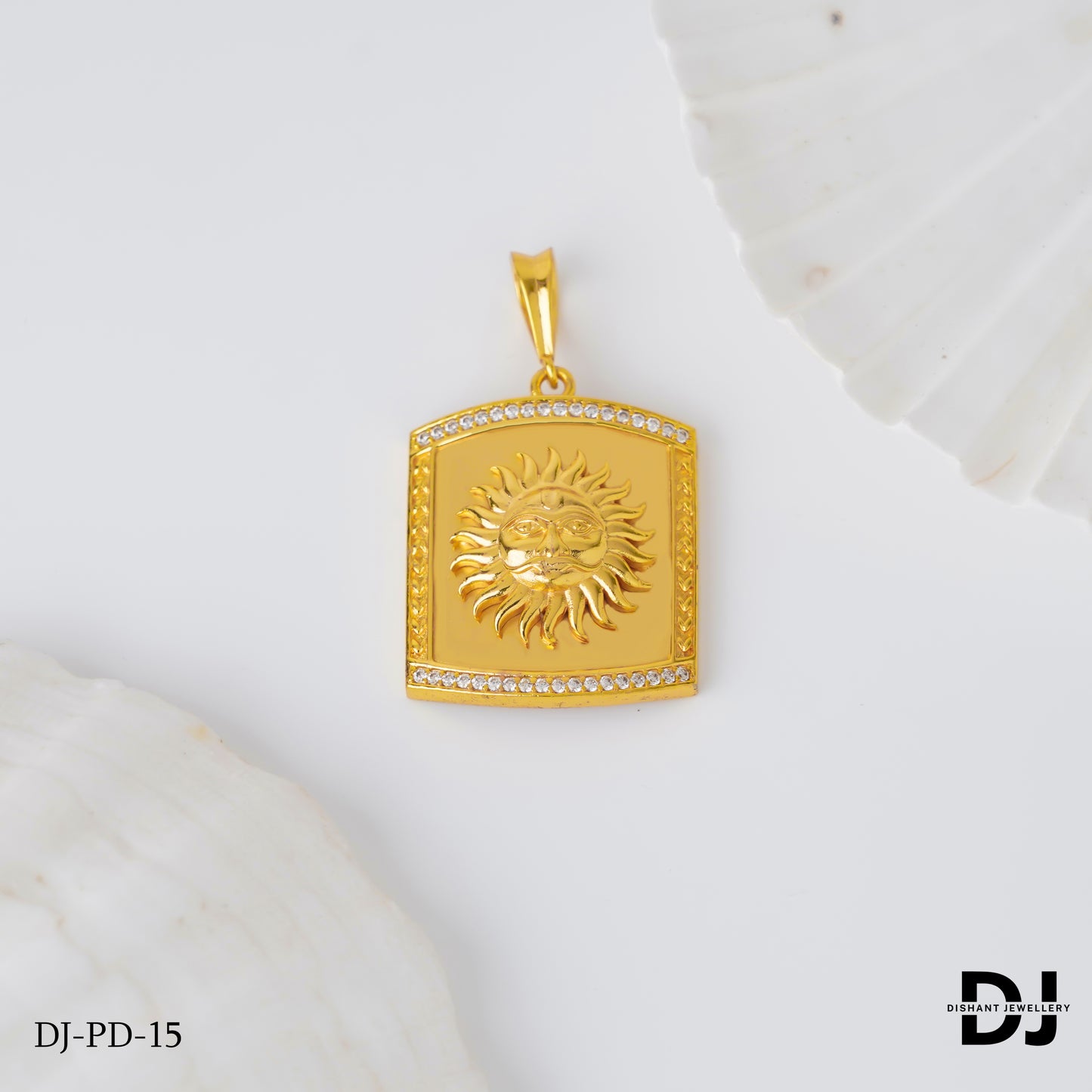 New sun face Diamond Gold Pletted Design Pendant.(PD-15)