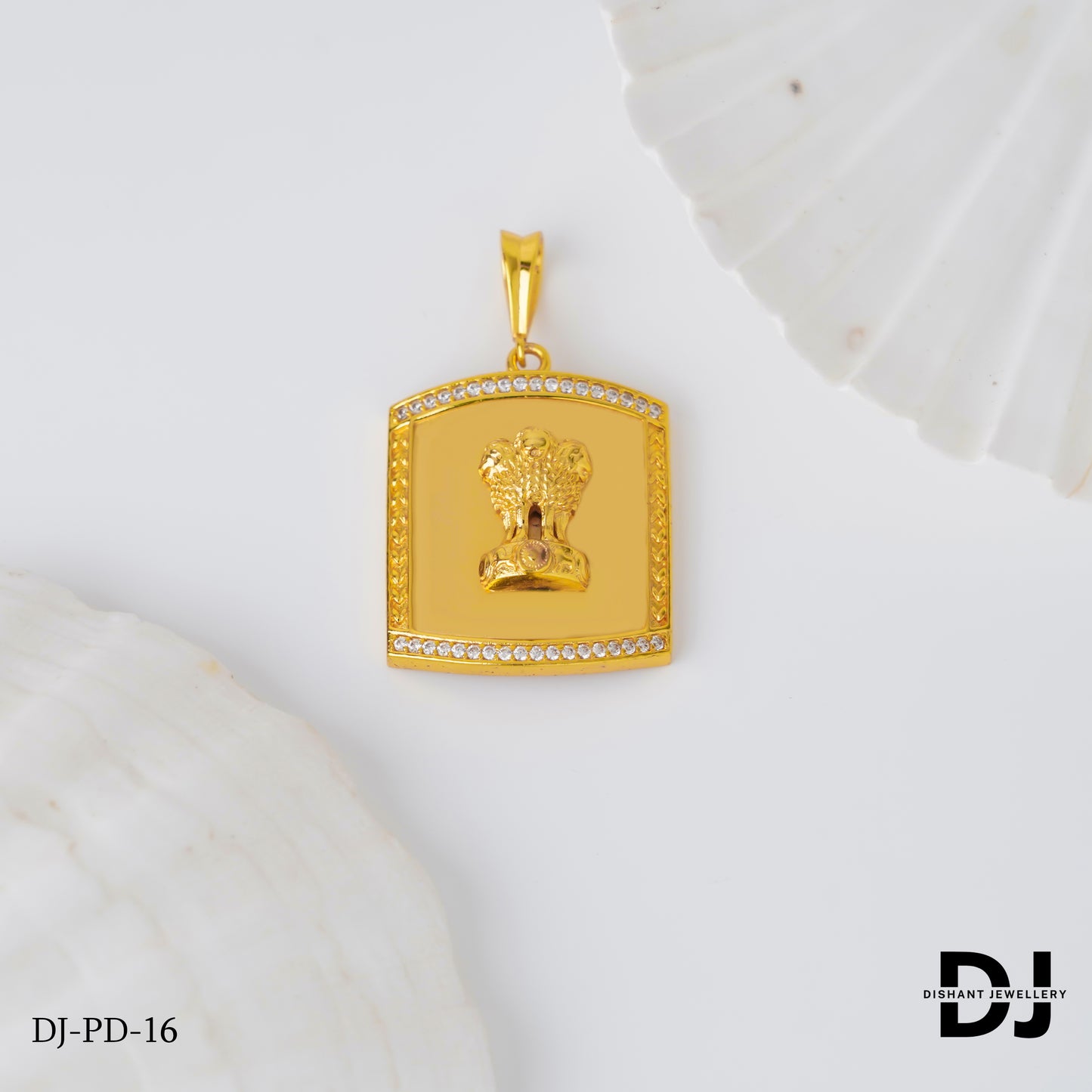 New Satyamev Jayate Diamond Gold Pletted Design Pendant.(PD-16)