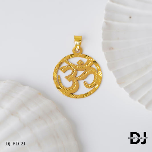 New Round Design Gold Pletted OM CNC Design Pendant.(PD-21)