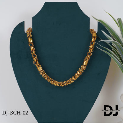 New Classical kadi With Gold Plated Small Koyali Rajwadi Design Chain For Men.(BCH-02)