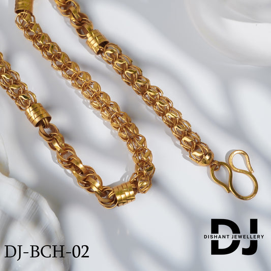 New Classical kadi With Gold Plated Small Koyali Rajwadi Design Chain For Men.(BCH-02)
