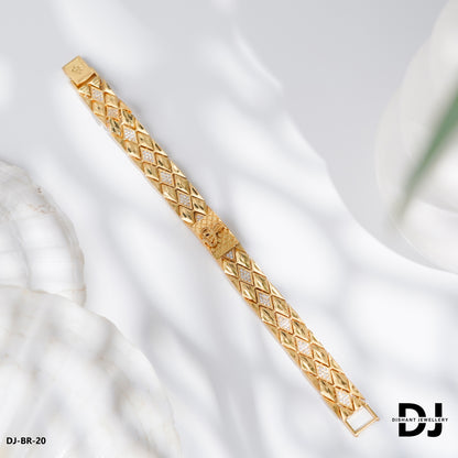 Primium Quality AD DIAMOND with GOGA Gold Plated Bracelet for Men(BR-20)