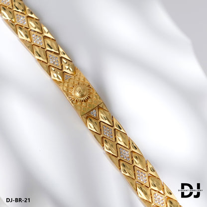 Primium Quality AD DAIMOND with SUYRA Gold Plated Bracelet for Men(BR-21)