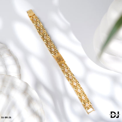 Primium Quality AD DIAMOND with MAA Gold Plated Bracelet for Men(BR-26)