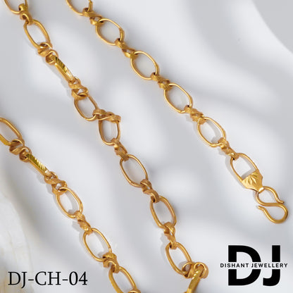 Classical Ring into Sakali Micro Gold Chain for Men (CH-04)