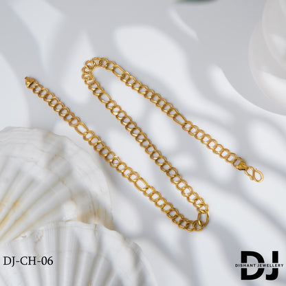 New Classical Gold Finish 2 Kadi Chain For Man.(CH-06)
