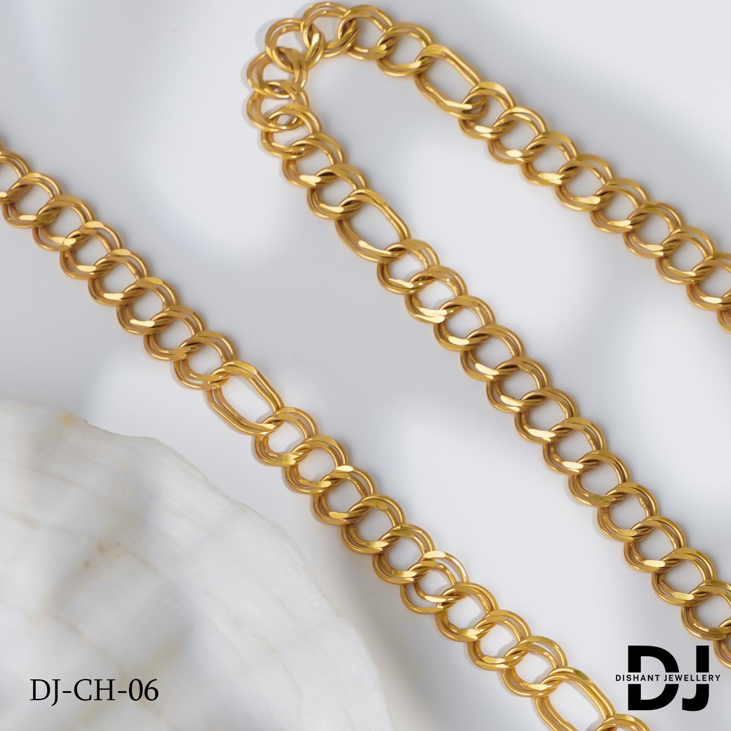 New Classical Gold Finish 2 Kadi Chain For Man.(CH-06)