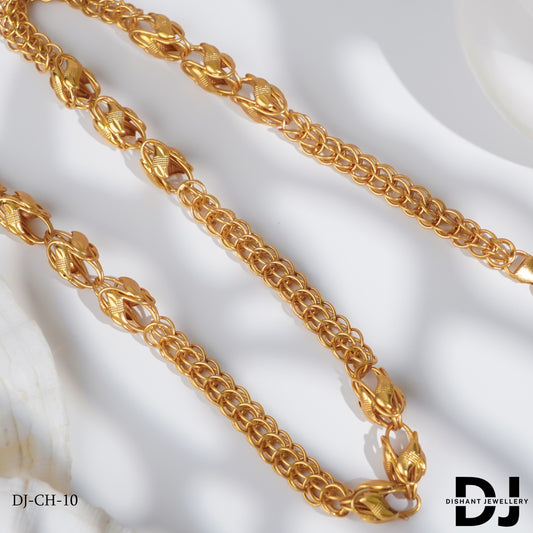 New Style Crafted Design Chain With 2 Kadi Linked Rassa Chain for Men.CH-10