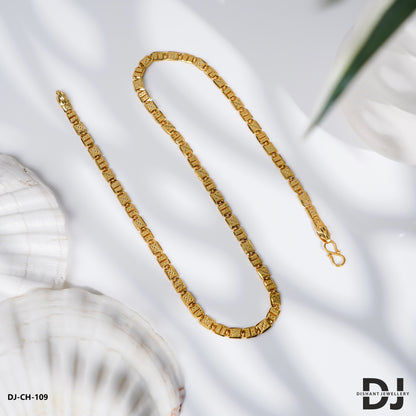 Delicate Design Gold Plated MEDIUM Size Nawabi Chain for Men.(109)