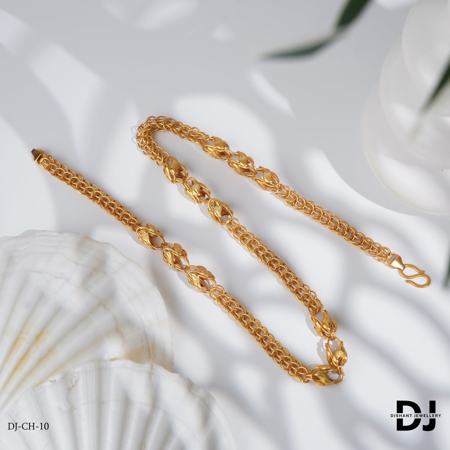 New Style Crafted Design Chain With 2 Kadi Linked Rassa Chain for Men.CH-10