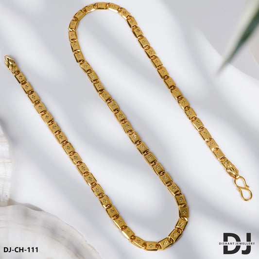 Extraordinary Design Gold Plated Nawabi Chain for Men.(CH-111)