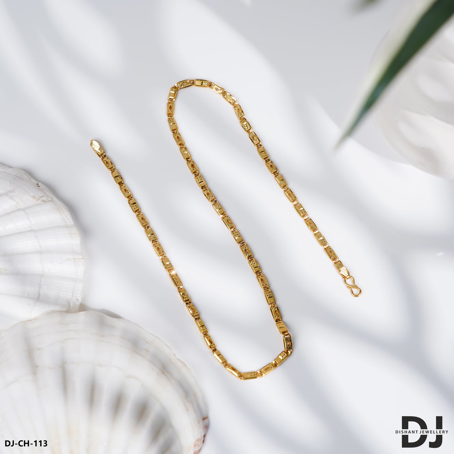 Latest Design Gold Plated SMALL Nawabi Chain for Men.(CH-113)