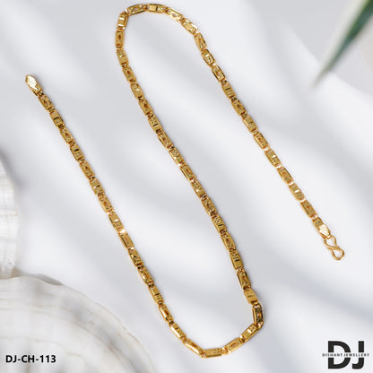 Latest Design Gold Plated SMALL Nawabi Chain for Men.(CH-113)