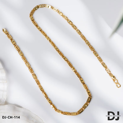 Latest Design Gold Plated Small Nawabi Chain for Men.(CH-114)