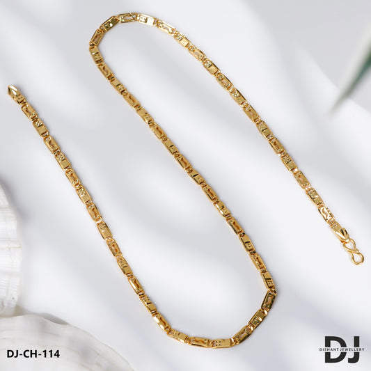 Latest Design Gold Plated Small Nawabi Chain for Men.(CH-114)