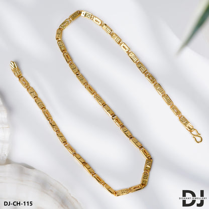 Fabulous Design Gold Plated Small Nawabi Chain for Men.(CH-115)