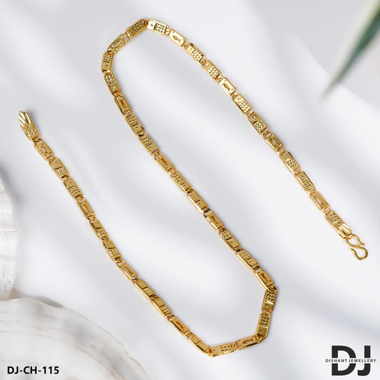 Fabulous Design Gold Plated Small Nawabi Chain for Men.(CH-115)