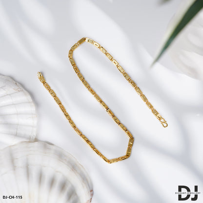 Fabulous Design Gold Plated Small Nawabi Chain for Men.(CH-115)