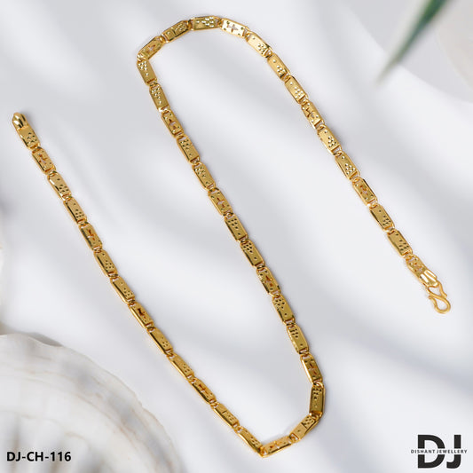Amazing Design Gold Plated Small Nawabi Chain for Men.(CH-116)