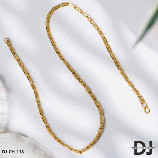 Delicate Design Gold Plated SMALL Nawabi Chain for Men.(CH-118)