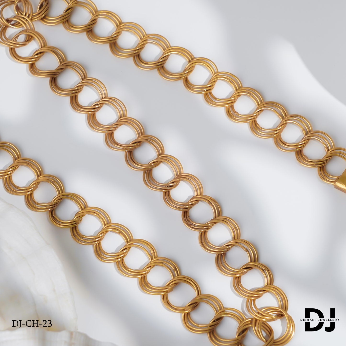 New Classical Gold Finish 3 Kadi Chain for Men.(CH-23)