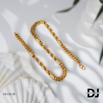 Classical Koyali Rassa Round kadi Gold-Plated Chain for men's(CH-25)