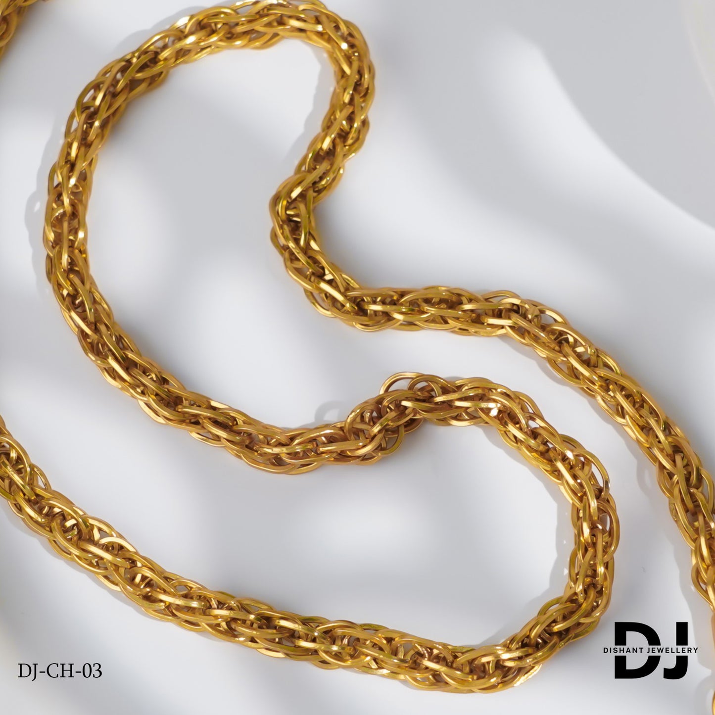 Gold Plated Rajwadi Dainty Design Best Quality Chain for Men. (CH-30)