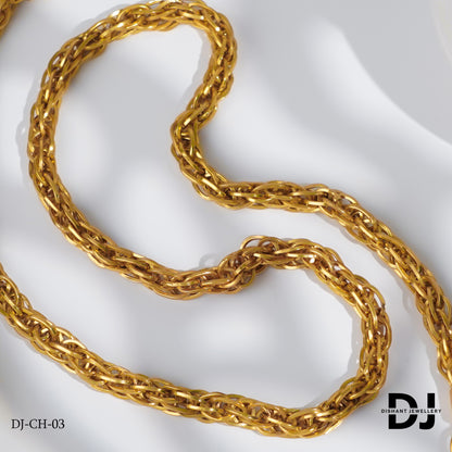 Gold Plated Rajwadi Dainty Design Best Quality Chain for Men. (CH-30)