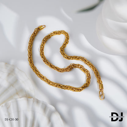 Gold Plated Rajwadi Dainty Design Best Quality Chain for Men. (CH-30)