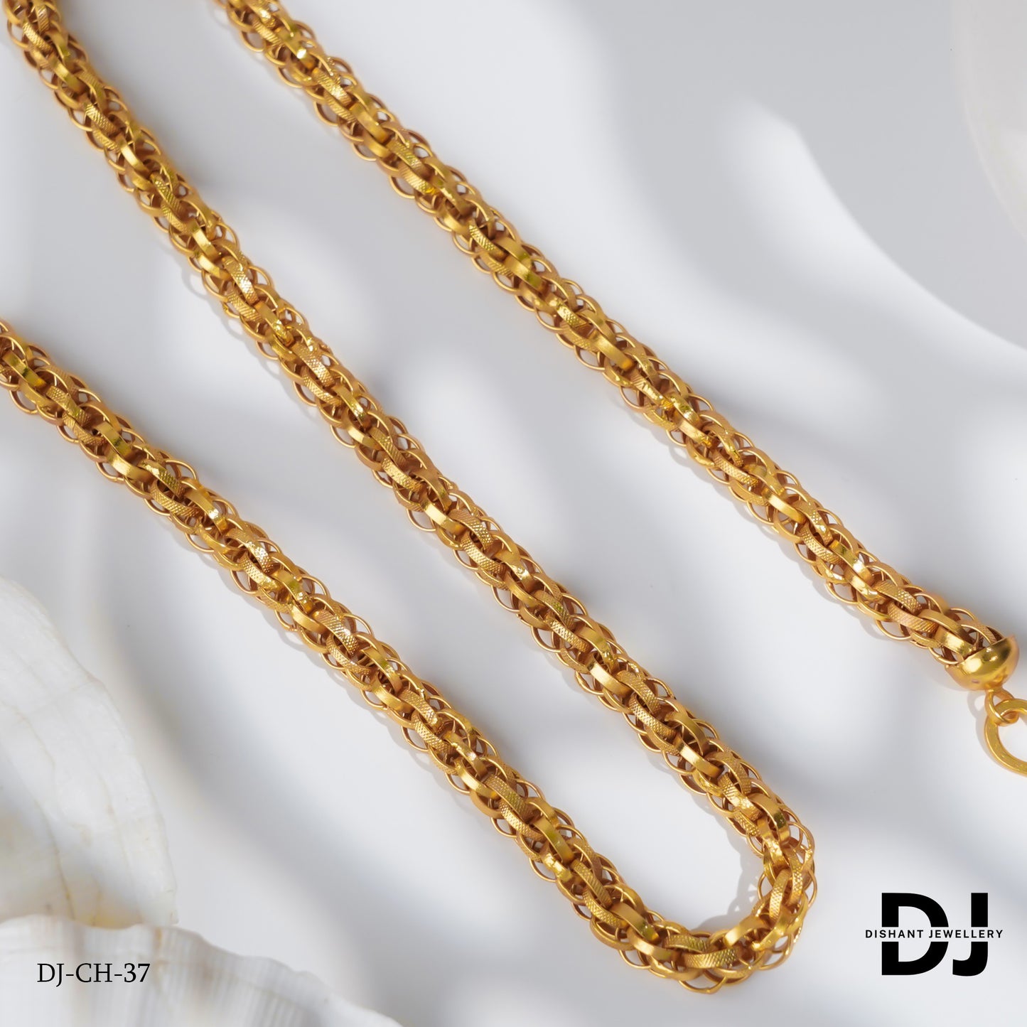 Delicate Design All Round Ring Thick Gold Plated Chain For Men.(CH-37)