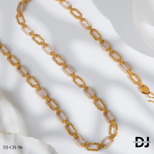 New Beautiful Design Premium-Grade Quality Diamond Gold Chain for Men.(CH-56)