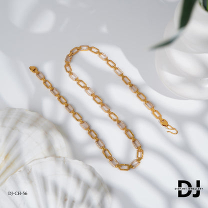 New Beautiful Design Premium-Grade Quality Diamond Gold Chain for Men.(CH-56)