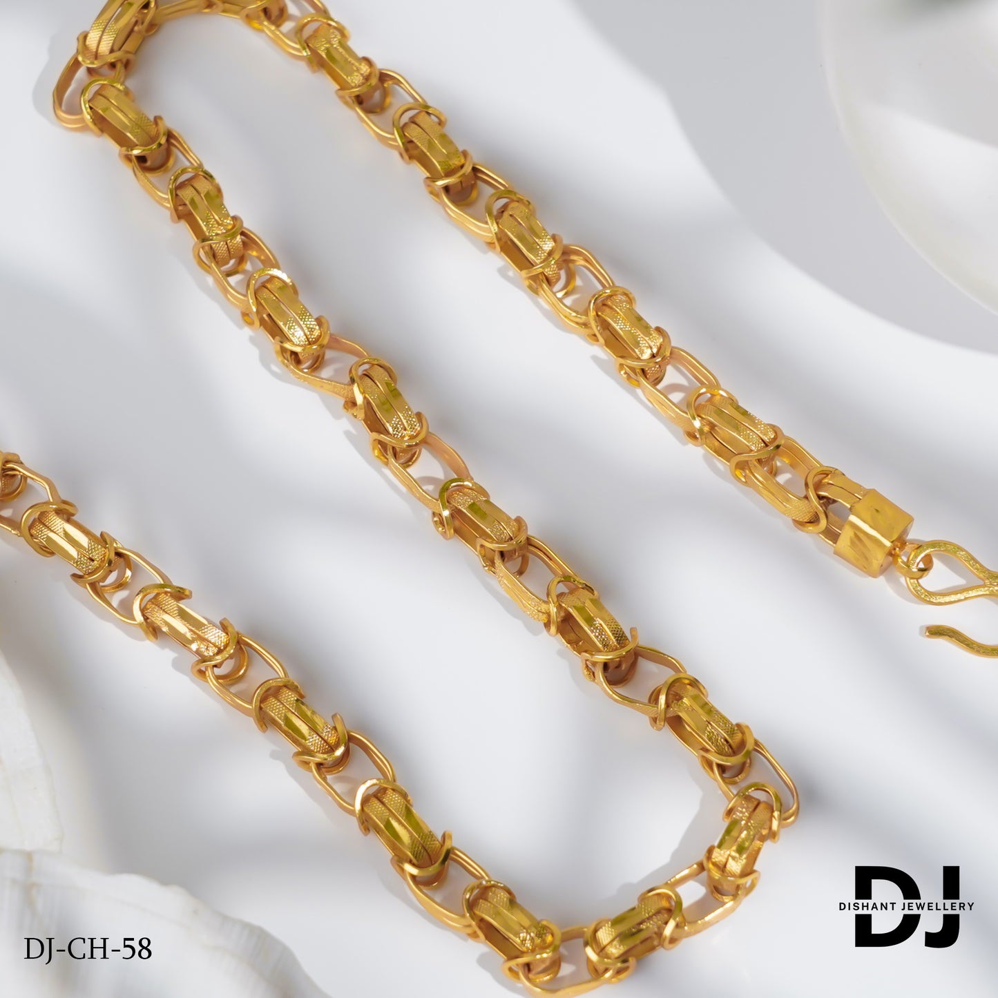 New Classical Nagmani Design Gold Platted Chain For Men.(CH-58)