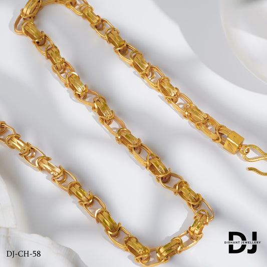 New Classical Nagmani Design Gold Platted Chain For Men.(CH-58)
