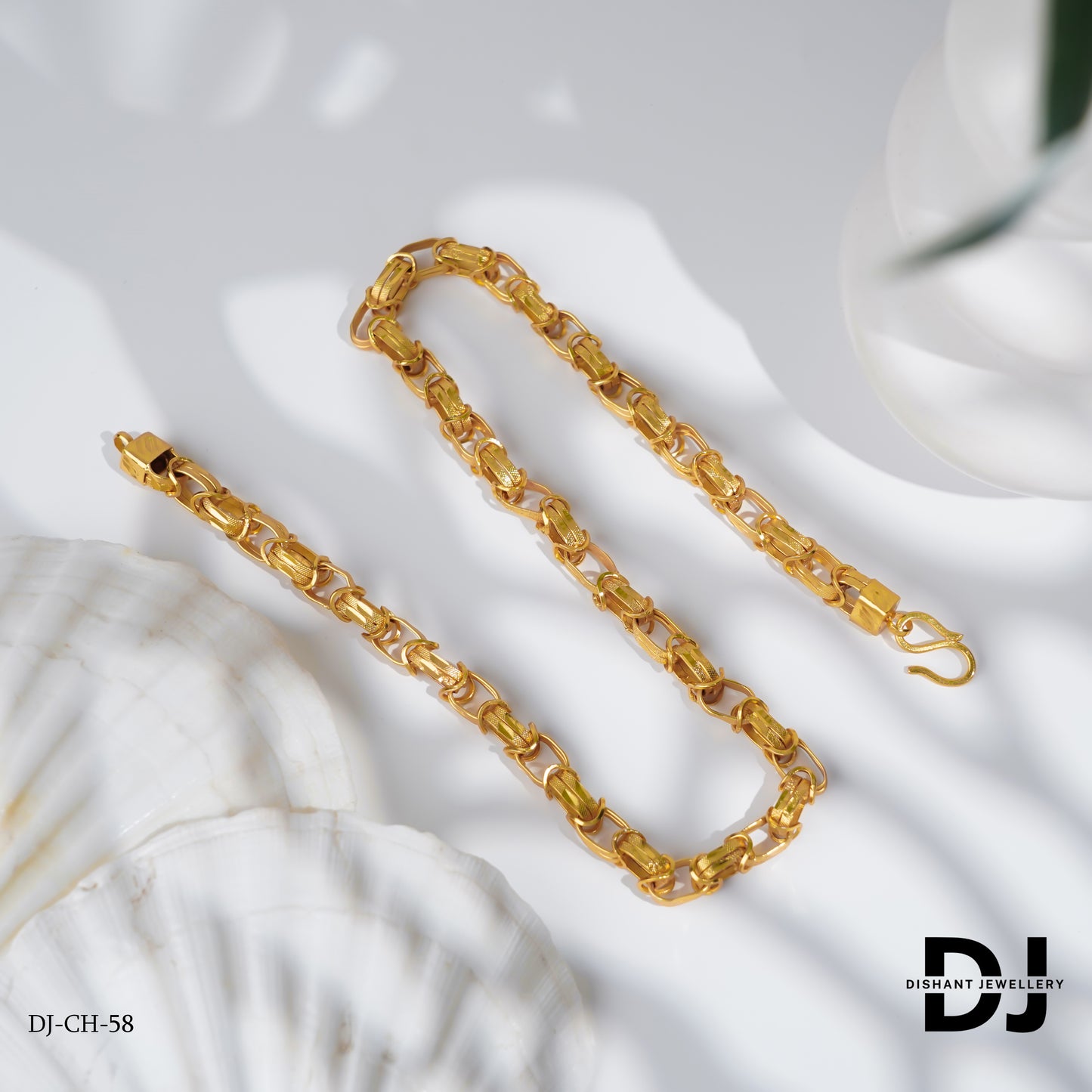 New Classical Nagmani Design Gold Platted Chain For Men.(CH-58)