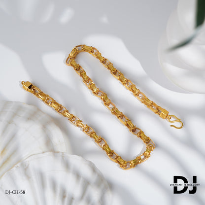 New Classical Nagmani Design Gold Platted Chain For Men.(CH-58)