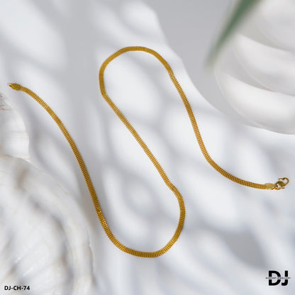 3 LINE BOX Gold Plated Lovely Design High-Quality Chain for Men.(CH-74)