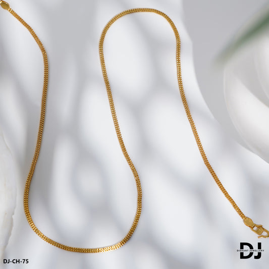2 LINE BOX Gold Plated Lovely Design High-Quality Chain for Men.(CH-75)