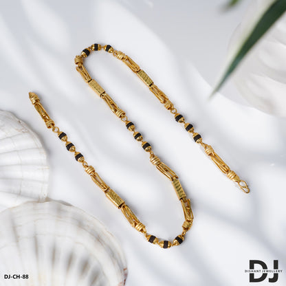 Claasical Combo New arrival Chain With Rudraksh Mala For Man. (CH-88)