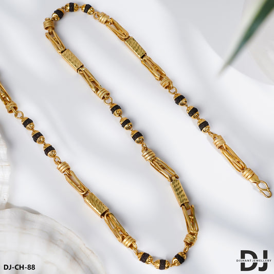 Claasical Combo New arrival Chain With Rudraksh Mala For Man. (CH-88)